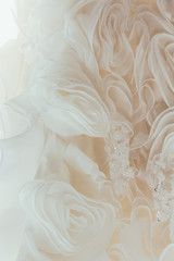  Details of the bride dress fabric and beautiful embroidery wedding concept used as a background for illustrations