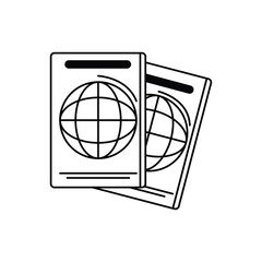 Sticker - passport identification vacation travel icon