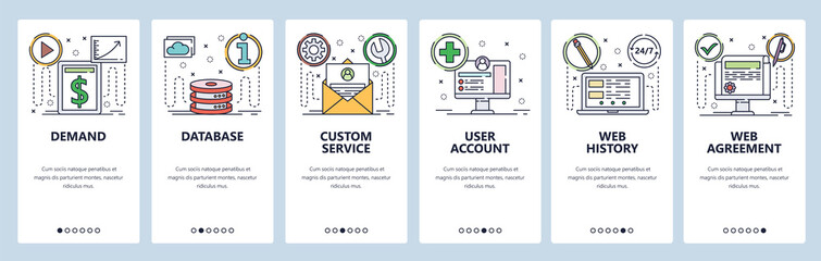 Poster - Website and mobile app onboarding screens vector template