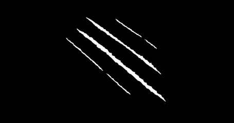 medium fast claw stripe slashes with fire strokes 3 step. 4k resolution with alpha channel. easy to 