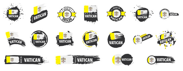Wall Mural - Vatican flag, vector illustration on a white background