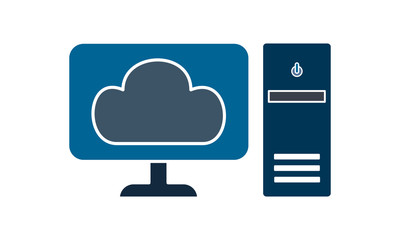 Cloud connecting icon for cloud network applications