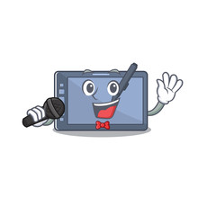 Sticker - Singing graphic tablet isolated in the cartoon