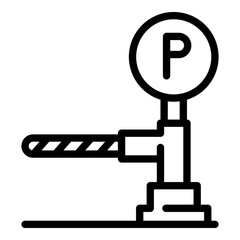 Poster - Parking barrier icon. Outline parking barrier vector icon for web design isolated on white background