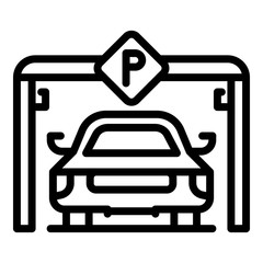 Poster - city underground parking icon. outline city underground parking vector icon for web design isolated 