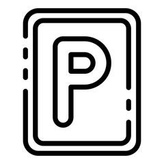 Poster - Parking sign icon. Outline parking sign vector icon for web design isolated on white background