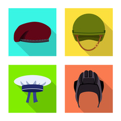 Sticker - Isolated object of headdress and clothing logo. Collection of headdress and armed vector icon for stock.