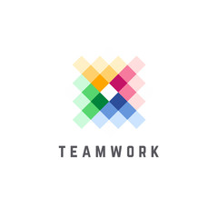 vector logo design template for business. team work abstract icon.