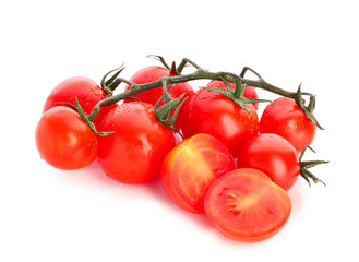 Fresh tomatoes on white background