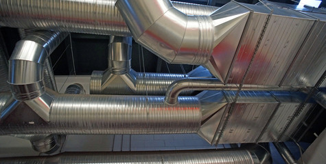 Ventilation pipes and ducts of industrial air condition