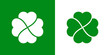 © teracreonte - Logotipo con trebol 4 hojas con espacio negativo en verde y blanco