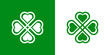 © teracreonte - Logotipo con trebol lineal con 4 hojas entrelazado con relleno reducido en verde y blanco