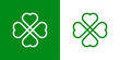 © teracreonte - Logotipo con trebol lineal de 4 hojas enlazado en verde y blanco
