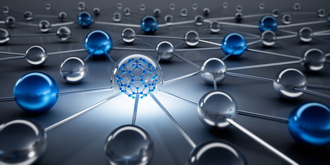 Wall Mural - sphere network structure - abstract design connection design - 3d illustration