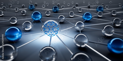 Cuadros en Lienzo Sphere network structure - abstract design connection design - 3D illustration