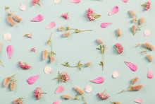 Patter With Wild Flowers On Paper Background