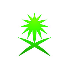 Wall Mural - Palm Logo. Simple Symbol. Green icon. Vector Illustration.