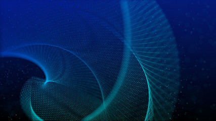 Poster - beautiful abstract wave technology background with blue light digital effect corporate concept
