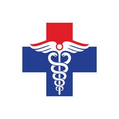 Wall Mural - Caduceus Logo. Medical Symbol. Healthy Icon. Vector Illustration.