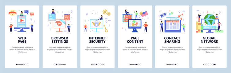 Poster - Website and mobile app onboarding screens vector template