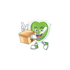 Sticker - With box checkmark shield with character a mascot