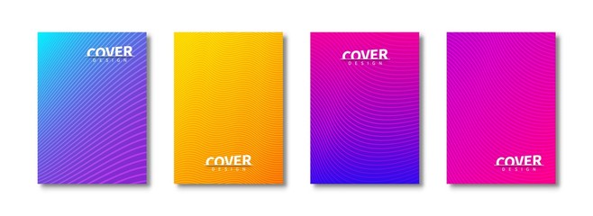 Poster - Modern set of abstract covers design. Vector bright template covers. Template ready for use in web or print design.