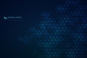 Fototapete - Abstract blue triangle pattern of 5G futuristic modern design background. illustration vector eps10