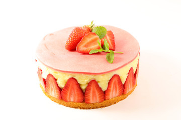 Canvas Print - fraisier, strawberry shortcake with cream