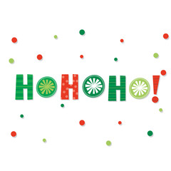 Wall Mural - Ho ho ho letter with red and green color, vector illustration