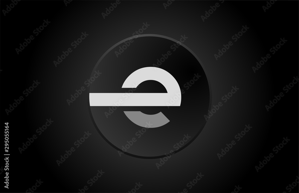 black and white alphabet letter e circle logo icon design Stock Vector ...