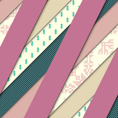 Leinwandbilder - Paper cut shapes design. Seamless vector pattern.