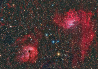 Wall Mural - ic 405 flaming star nebula and ic 410 nebula