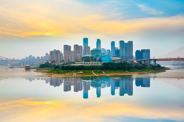 Architectural scenery and city skyline in Chongqing