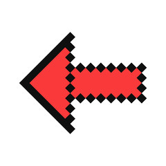 Poster - Red arrow. Pixel art. Retro game style