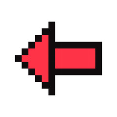 Poster - Red arrow. Pixel art. Retro game style