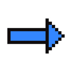 Poster - Blue arrow. Pixel art. Retro game style