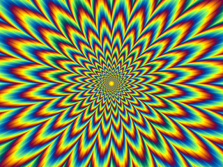 Wall Mural - pulsing fiery flower. optical illusion of movement.