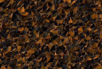 Dark Brown vector shining triangular backdrop.