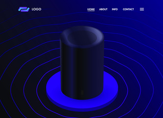 Poster - Smart Personal Voice Assistant - sound recognition system website landing page vector concept. Web template ui, ux design with sound speaker that listens and executes human commands
