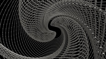 Poster - 
3d abstract background with atom array structure. Repetitive lattice structure.