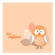 © PaoGiusti - Tarjeta lechuza de otoño