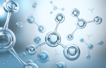 Wall Mural - science background with molecule or atom, abstract structure for science or medical background, 3d i
