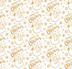 Canvas Print - Seamless pattern with Christmas snowman