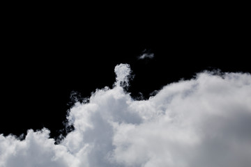 Wall Mural - clouds isolated on black background. abstract drak.