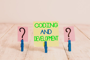 conceptual hand writing showing coding and development. concept meaning programming building simple 