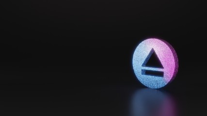 science glitter symbol of eject  icon 3D rendering