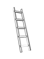 ladder contour vector illustration isolated