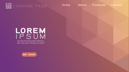 Poster - landing page template with abstract colorful gradient geometric and modern overlapping background. v