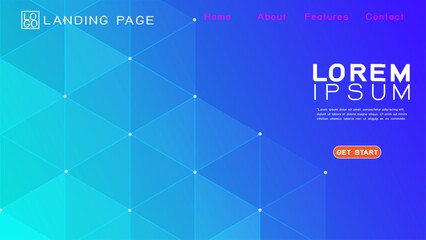 Fototapete - Landing page template with abstract colorful gradient geometric and modern overlapping background. Vector illustration