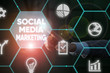 © Zofia - Writing note showing Social Media Marketing. Business concept for use of Website and Network to promote Product Service Male human wear formal suit presenting using smart device